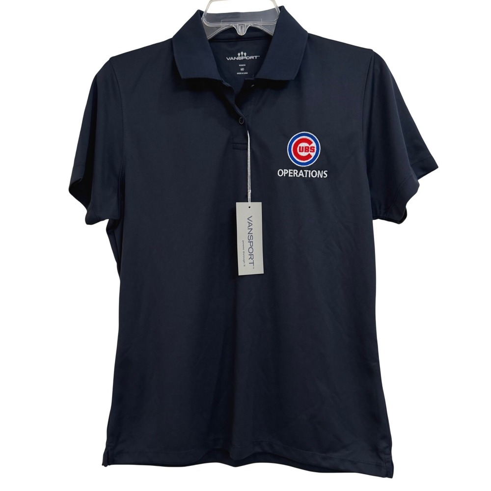 Vansport Chicago Cubs Operations Polo Shirt Womens‎ Medium Navy Blue 2601 New
